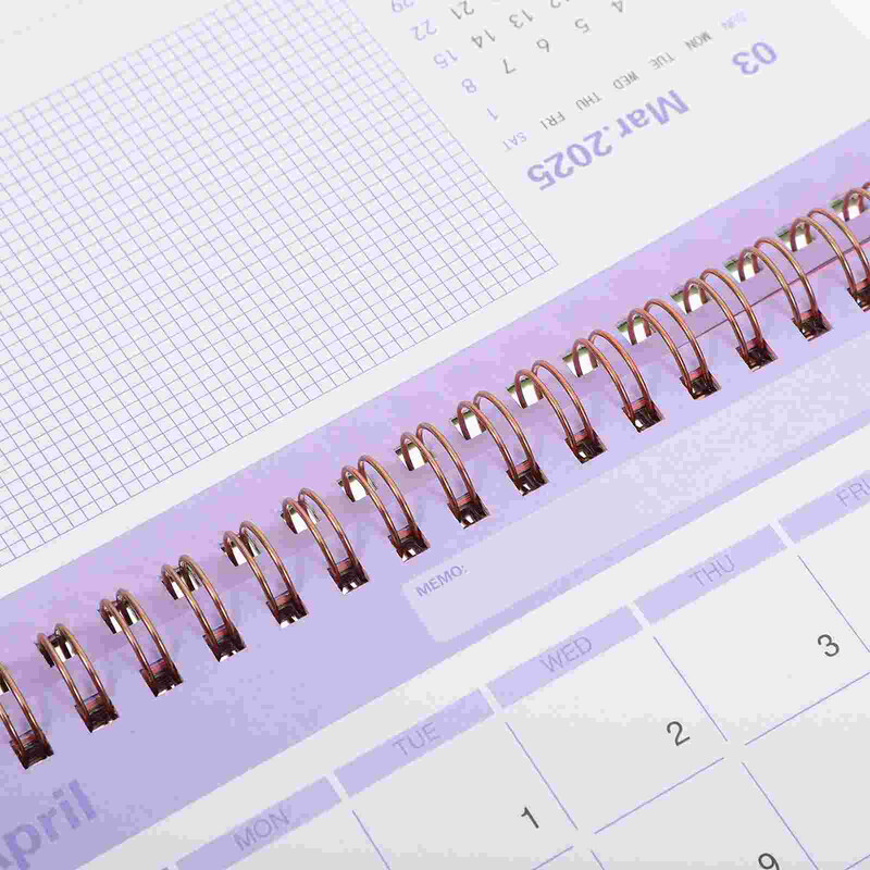 Mėnesio kalendorius Piano 2025 Stalinis biuro stalinis stacionarus Dekoratyvinis Kasdienio naudojimo Namų reikmenys Levandų gležnas