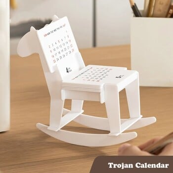 Creative Wooden Horse Desk Calendar 2025 Year Funny Assembled DIY Επιτραπέζιο Ημερολόγιο Δώρα στολίδι επιτραπέζιου γραφείου σπιτιού