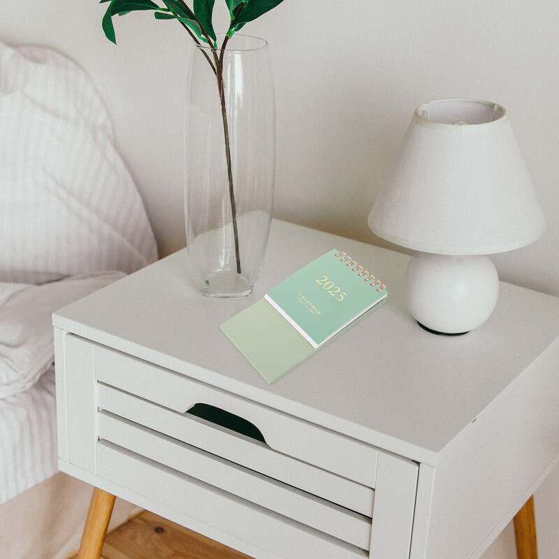 Stojeći kalendar za 2025. Mini stol, ukrasan tijekom dana Uredska radna površina na preklop