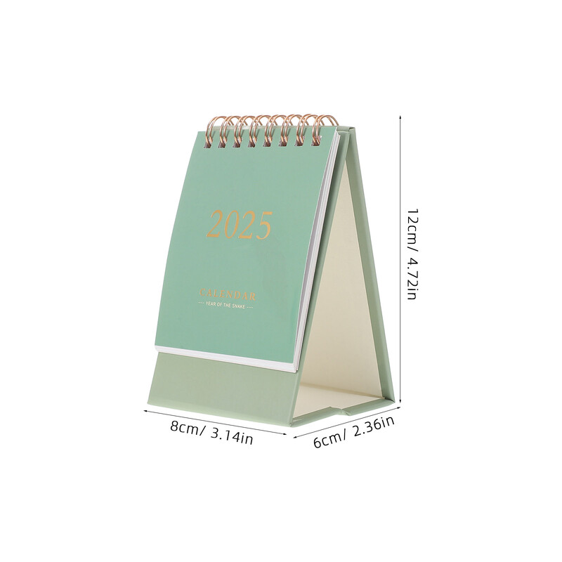 Stojeći kalendar za 2025. Mini stol, ukrasan tijekom dana Uredska radna površina na preklop