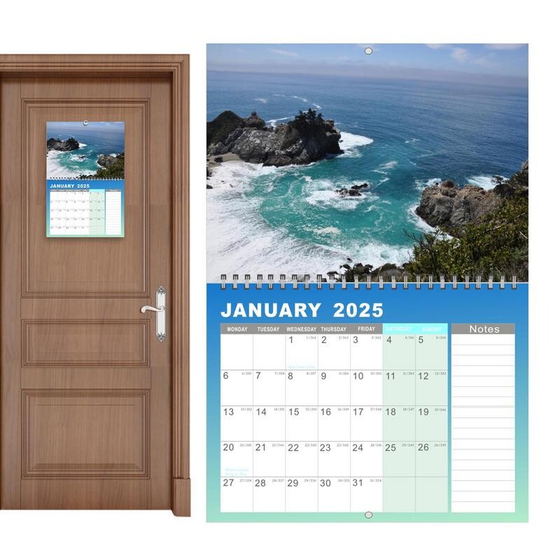 Стенен календар за 2025 г. януари 2025 г. до декември 2025 г. Естетичен календар Календар за срещи Художествена декорация на стена за дома