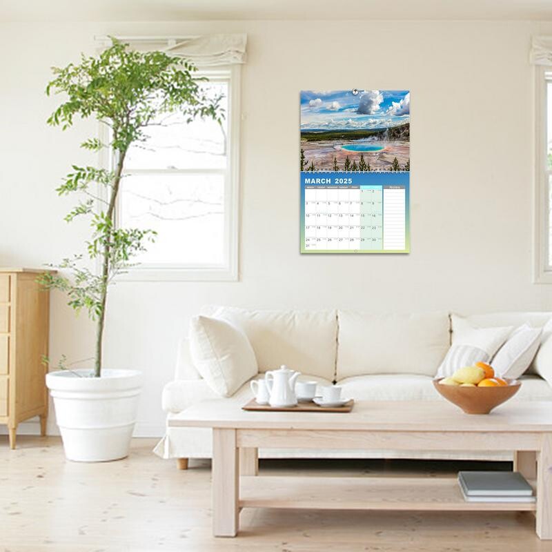Стенен календар за 2025 г. януари 2025 г. до декември 2025 г. Естетичен календар Календар за срещи Художествена декорация на стена за дома