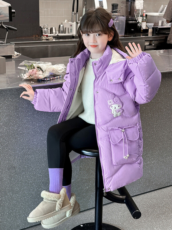 Talvised sulejoped tüdrukutele 2024 uued puuvillased jakid tüdrukutele Melody, keskmised ja suured laste plüüsriided puuvillased jakid