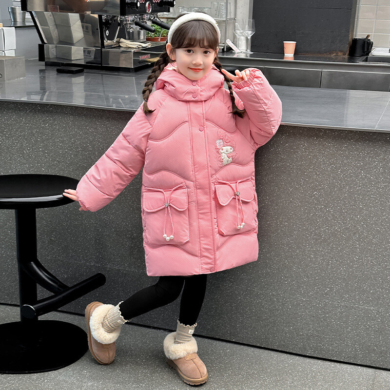 Talvised sulejoped tüdrukutele 2024 uued puuvillased jakid tüdrukutele Melody, keskmised ja suured laste plüüsriided puuvillased jakid