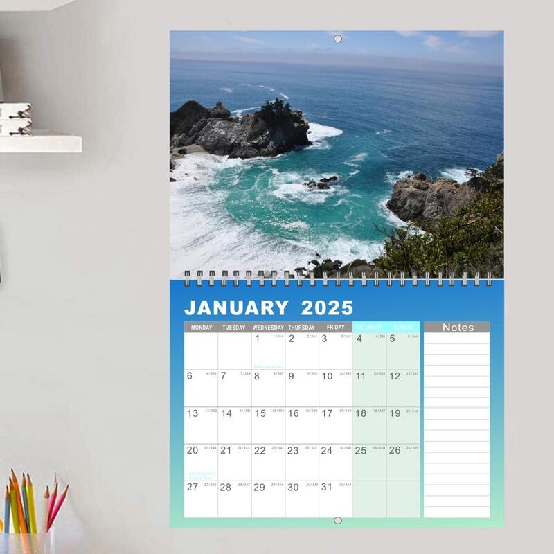 2025. aasta seinakalender 12 kuu kalender Esteetiline kodu seinakaunistuse kunsti kalender kodu ja kooli jaoks Korraldamine ja planeerimine