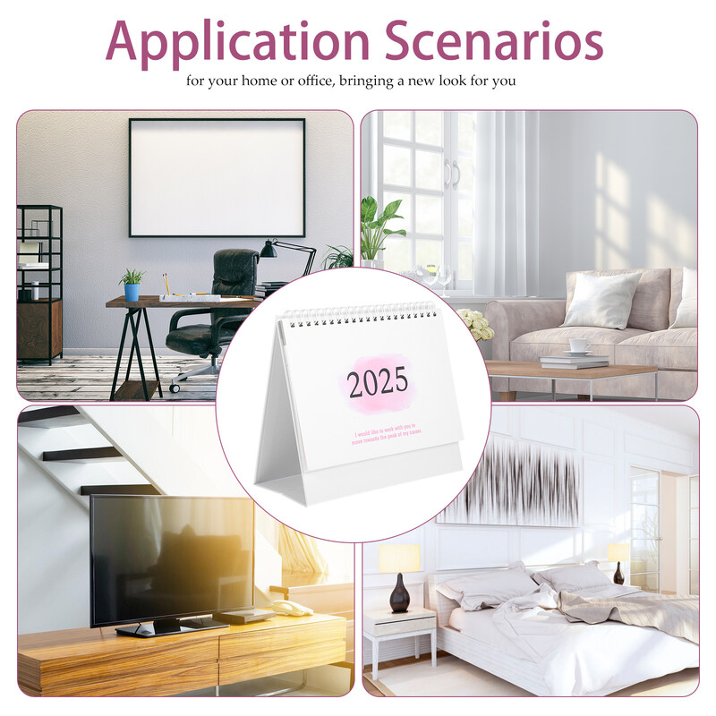 2025 m. stalinis kalendorius Biuro reikmenys Priedai, stovintys buitinis mėnesinis stalviršis Dekoratyvinis kritimas virtuvės sieniniams laikrodžiams