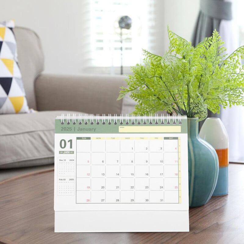 2025 m. stalinis kalendorius Biuro reikmenys Priedai, stovintys buitinis mėnesinis stalviršis Dekoratyvinis kritimas virtuvės sieniniams laikrodžiams