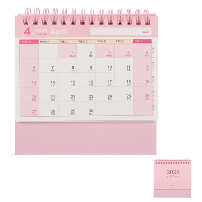 2025 Desk Calendar 2024 Schedule Planner Countertop Planners Desktop Pink Paper