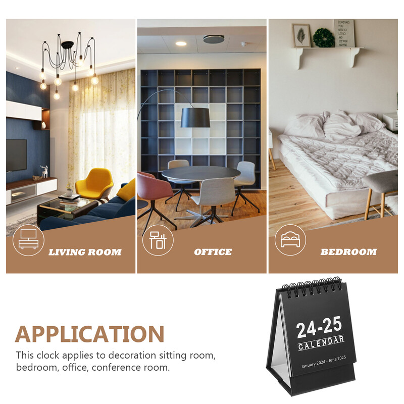 2024 Мини настолен календар Ясни отпечатъци Орнаменти за маса Седмичен избор на подарък 2025 Офис хартия Опростен стил Английски печат