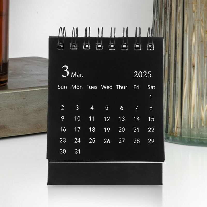 2025 Настолен календар Декоративен месечен малък график Стоящ хартиен офис мини
