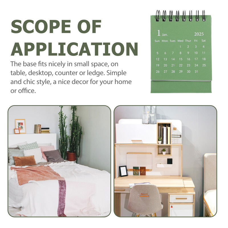 Calendar Mini Birou Birou Calendare de Advent Program 2024 Hârtie Decorativă Lunar