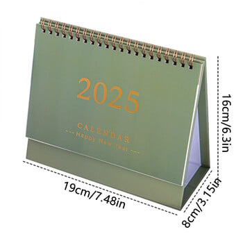 Ημερολόγιο Small Desk 2024-2025, Standing Flip Desktop Calendar από 2024 έως 2025 - Επιτραπέζιο ημερολόγιο με μεταλλικό δαχτυλίδι με διπλό σύρμα