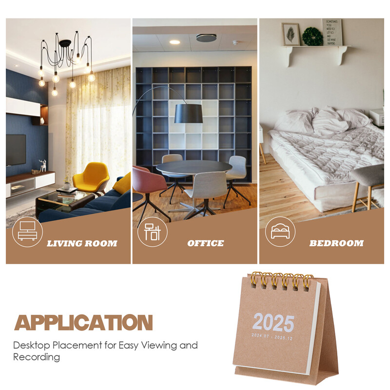 2025 Настолен календар Офис за настолен работен декор Бележка Стояща малка украса за рожден ден Момиче 2024-2025 Декоративна ежедневна употреба