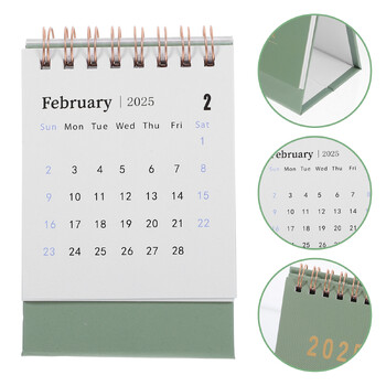 Flip Calendar for Classroom 2025 Desk Mini Office Simple Easel Green Paper Advent