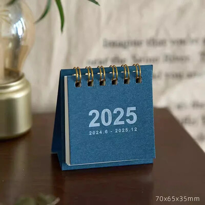 Mini 2025 Galda kalendārs Jauki kalendāra grāmatas Kawaii darāmo darbu saraksts Ikdienas ikmēneša gada plānotājs laika pārvaldības rakstāmgalda rotājumi