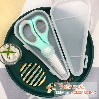 Baby Food Mills Ceramic Scissors Φορητό βοήθημα διατροφής βρεφών με κουτί κοπής Παιδικές προμήθειες Βρεφικά σκεύη για την υγεία