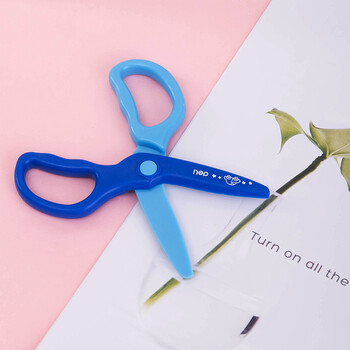 Deli 6067 Cartoon Safety Scissors Tijeras For Kids Diy Cute Craft Paper Scissors School Stationery Safety Anti Cutting Measures