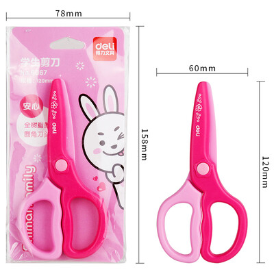 Deli 6067 Cartoon Ohutuskäärid Tijeras Lastele Ise isetegemise armsad käsitööpaberist käärid Kooli kirjatarbed Ohutus Lõikevastased meetmed