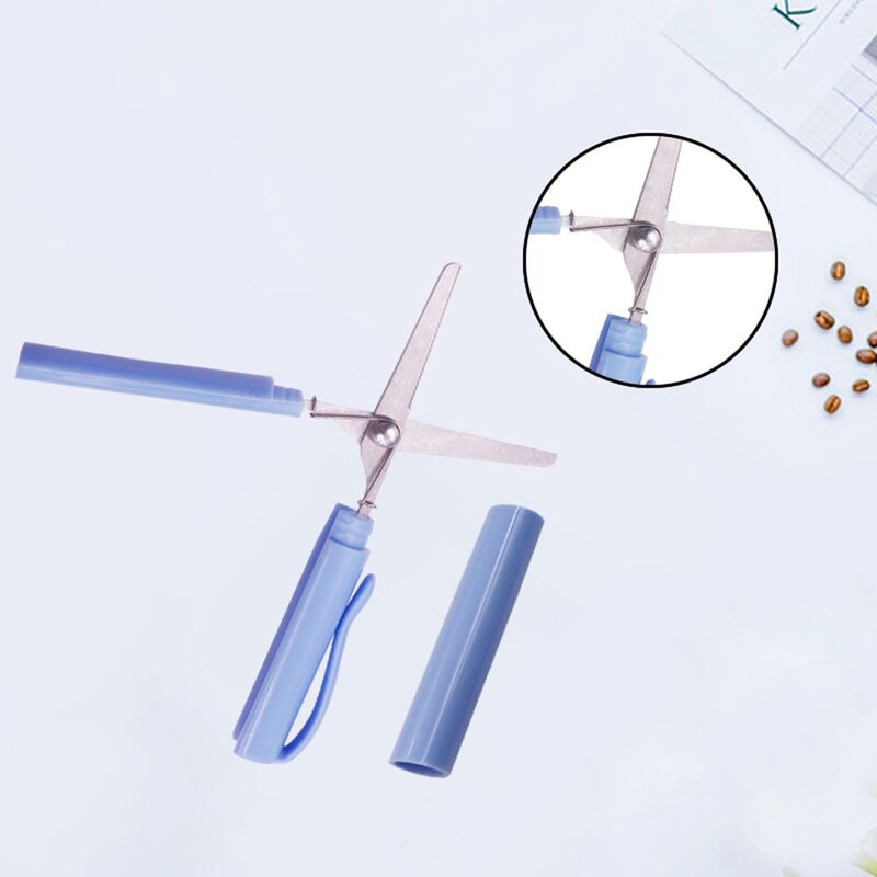 Преносими DIY канцеларски материали Сгъваеми ножици Форма на писалка Ножици Училищни офис консумативи Художествен инструмент за рязане на хартия