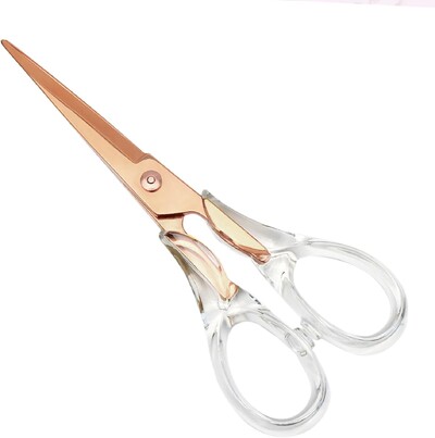 Skaidrios akrilo žirklės, 6,5 colio, profesionalios biuro žirklės, skirtos namų mokyklai, biuro stalo priedai, raštinės reikmenys