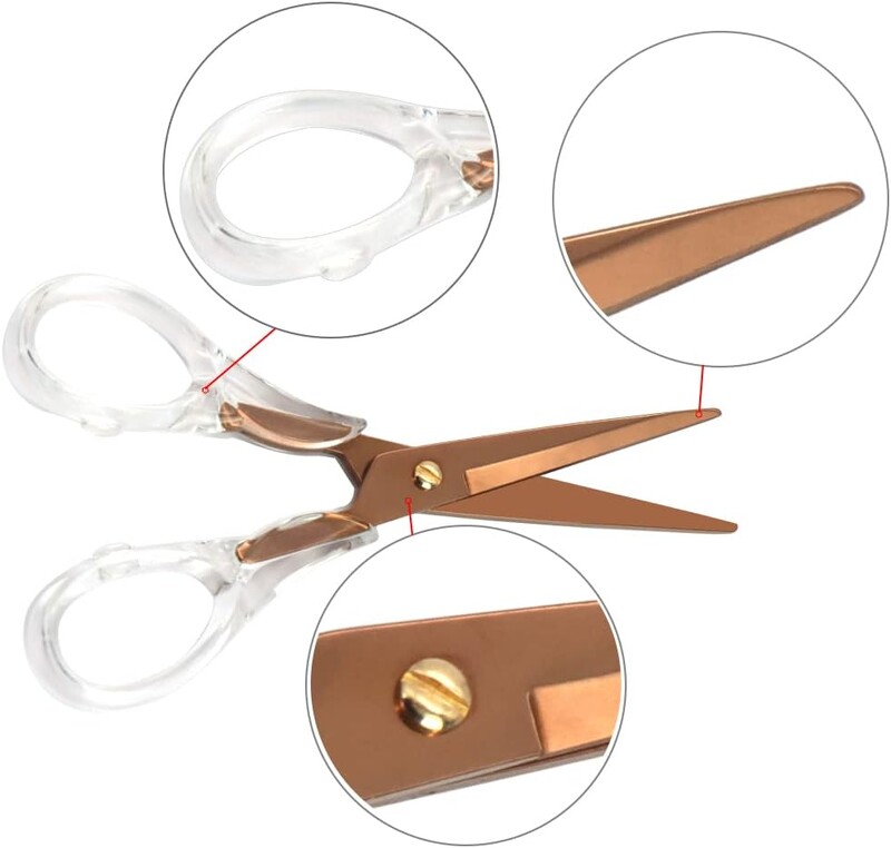 Skaidrios akrilo žirklės, 6,5 colio, profesionalios biuro žirklės, skirtos namų mokyklai, biuro stalo priedai, raštinės reikmenys