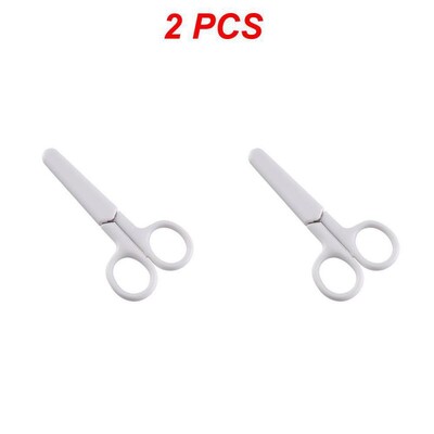 Valged kaasaskantavad käsikäärid Roostevabast terasest kunst turvakäärid kaanega Laste õpilaste käärid