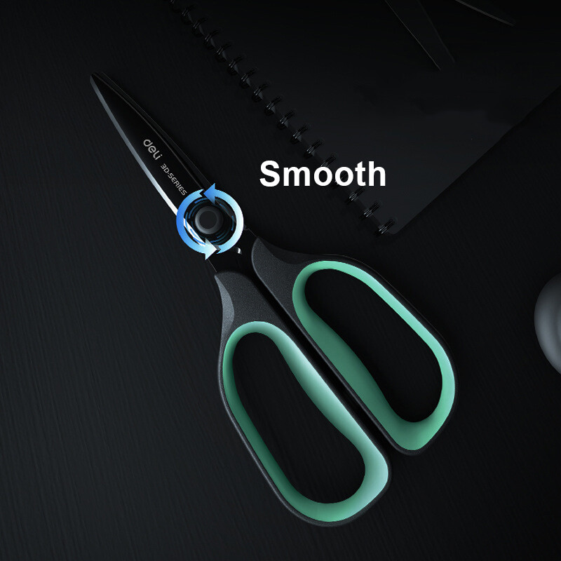 Deli 175mm mustad roostevabast terasest käärid äri kontoritarbed kodu rätsepa käärid köögi nuga lõikuri lõikeriist