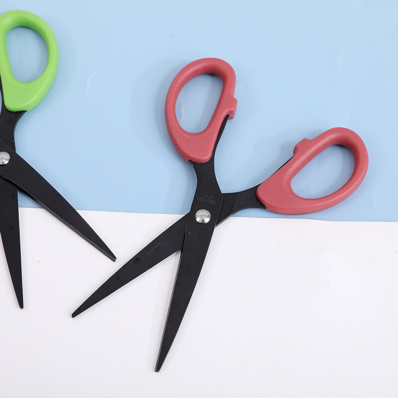 1 бр. Черни офис ножици 6,1-инчова остра ножица Ножица с ножове от неръждаема стомана Права ножица с ABS дръжка за всички цели