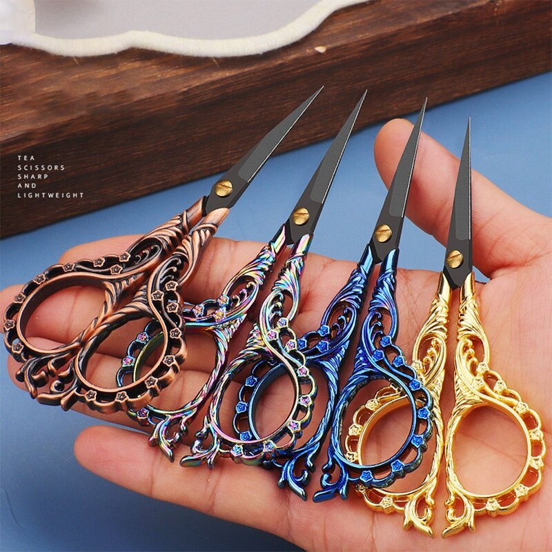 Väikesed terava otsaga käärid käsitöötööriistad roostevabast terasest õmbluskäärid, multifunktsionaalsed virsikuõie nikerdamiseks kirjatarvete käärid