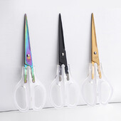 1 kom uredskih škara, škara s prozirnom drškom protiv hrđe, ručno rađenih uredskih pribora za kućanstvo, rezanja papira ZS-17