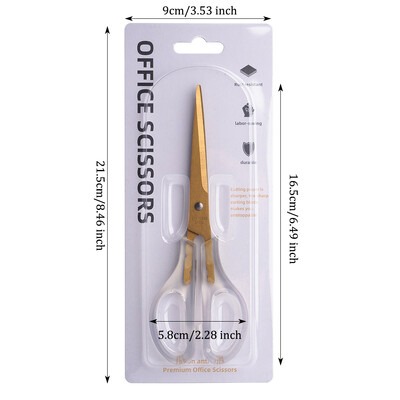 1 kom uredskih škara, škara s prozirnom drškom protiv hrđe, ručno rađenih uredskih pribora za kućanstvo, rezanja papira ZS-17