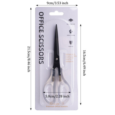 1 kom uredskih škara, škara s prozirnom drškom protiv hrđe, ručno rađenih uredskih pribora za kućanstvo, rezanja papira ZS-17