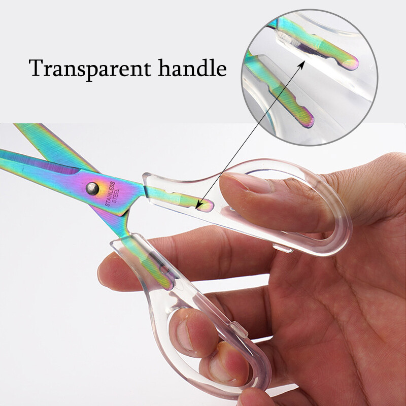1 kom uredskih škara, škara s prozirnom drškom protiv hrđe, ručno rađenih uredskih pribora za kućanstvo, rezanja papira ZS-17