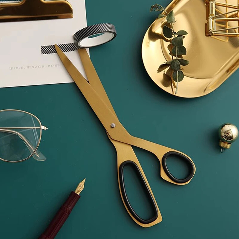 Прости златни ножици Асиметрия Остър нож за хартия Нож Старинни режещи инструменти Резачка за плат Шивач Домакински офис Инструмент за изкуство