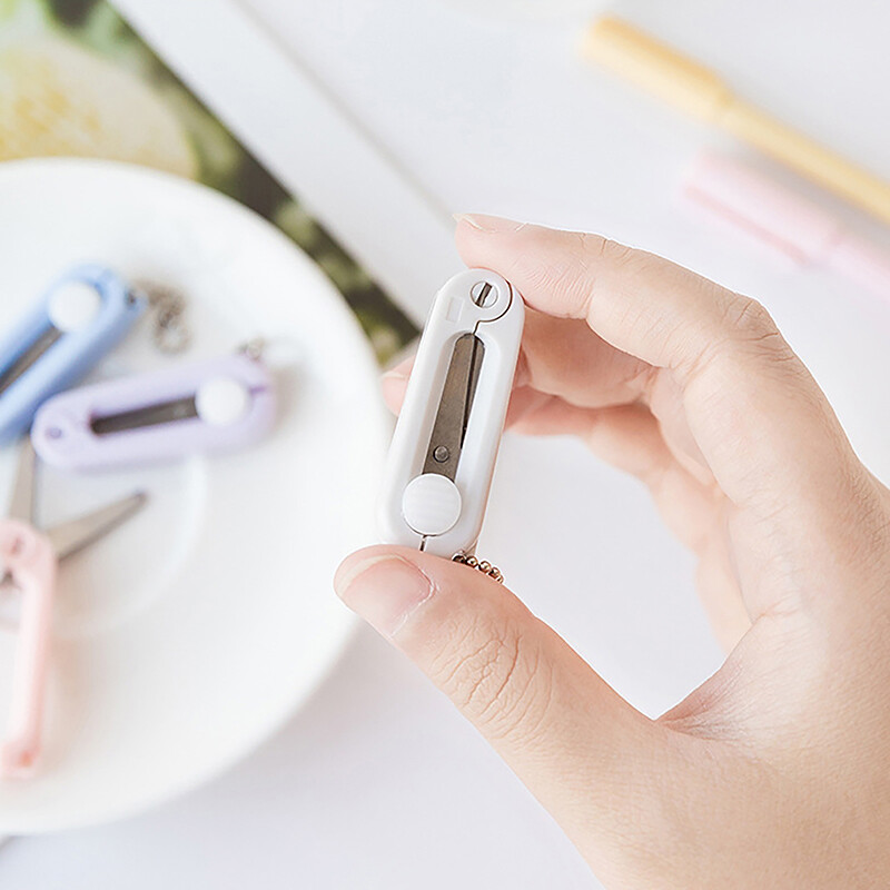 1 tk mini kaasaskantavad lõikamisohutu käärid mitmeotstarbeliste kontoritarvete koolitarvete jaoks Käsitöö õmblemine DIY scrapbooking