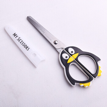 1 τεμ. Kawaii Penguin Series Round Head Scissors, Σχολικό ψαλίδι κοπής χαρτιού Γραφική ύλη για παιδιά (ss-1583)