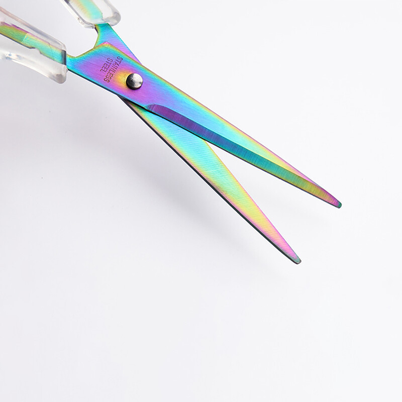 1 buc. foarfece de birou foarfece cu maner transparent antirugina lucrate manual bricolaj papetărie de birou domestică tăiat hârtie tăiată 17x6cm ﻿