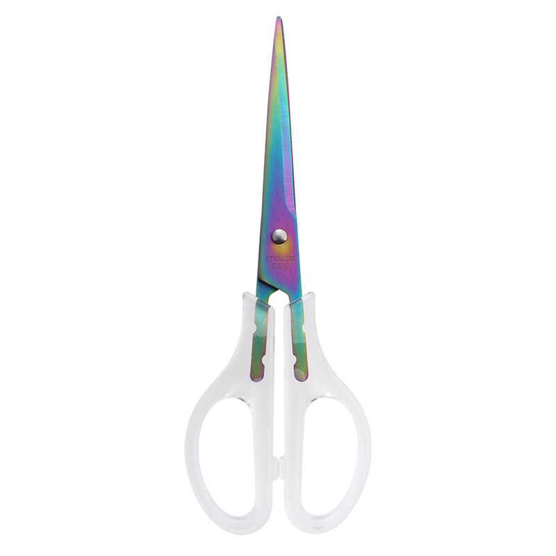 1 buc. foarfece de birou foarfece cu maner transparent antirugina lucrate manual bricolaj papetărie de birou domestică tăiat hârtie tăiată 17x6cm ﻿