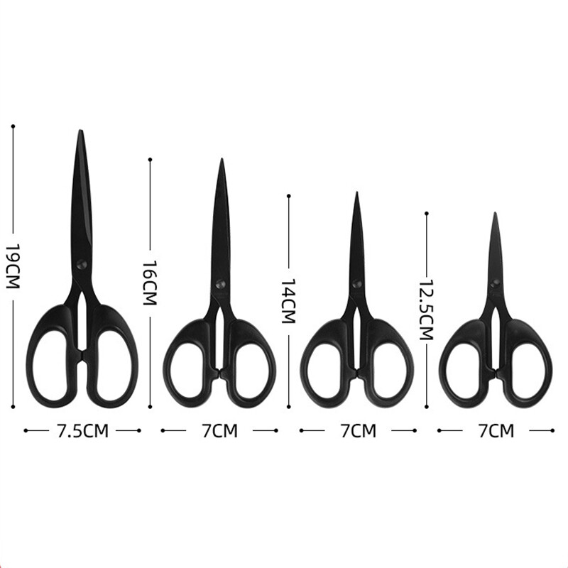 Ножици с черно острие Шивашки ножици Устойчиви на ръжда Остри шевни ножици 19/16/14/12,5 cm Бродерия Кухненски нож Режещ инструмент Режещ инструмент