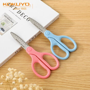 KOKUYO Fit Saxa Scissor Ροζ Μπλε Χρώμα Safe Scissors With Scale Στρογγυλό Ατσάλινο Μύτη κόφτη Αρχική DIY Art Journal Office School F563