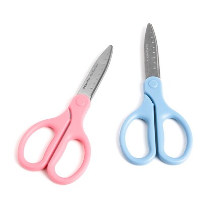 KOKUYO Fit Saxa Scissor Ροζ Μπλε Χρώμα Safe Scissors With Scale Στρογγυλό Ατσάλινο Μύτη κόφτη Αρχική DIY Art Journal Office School F563