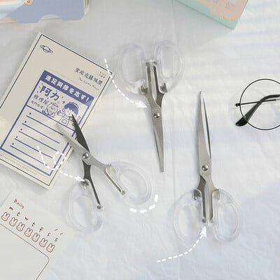 3 Προδιαγραφές Ins Transparent Frosted Scissors Creative Student Desk Supplies Κόφτης χαρτιού πολλαπλών χρήσεων