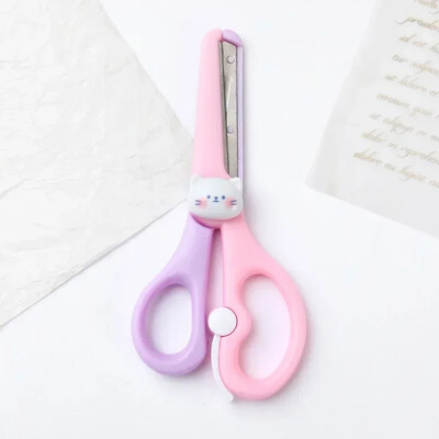 Анимационни ножици за хартия за деца Сладко момиче, безопасни за сърцето, ненараняващи ножици за хартия, многофункционален ученически ръчно изработен нож