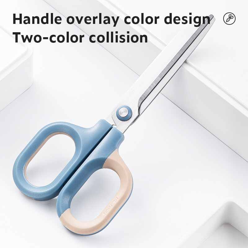 Deli 145 mm topeltvärvilised käärid Macaron kirjutuslaud statsionaarsed käärid üliõpilaste kontori kool Euroopa stiil mood kirjatarbed