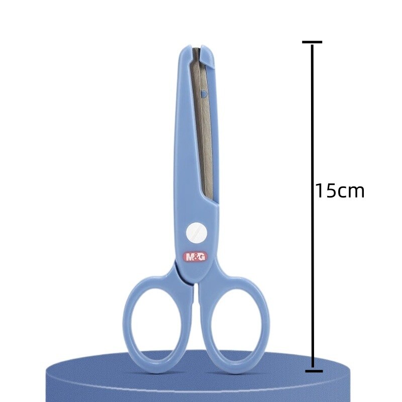 M&G Drošas Šķēres Darbu taupošas Šķēres Papīra griezums DIY bērniem Bērnudārza sākumskolas audzēkņiem Zila/rozā