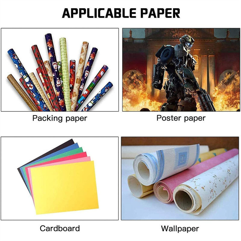 Rezač papira za omatanje Božićni dar Mini rezač papira za omatanje Rezač za rezanje rola kraft papira Round Lip Sigurnije i lakše rezanje