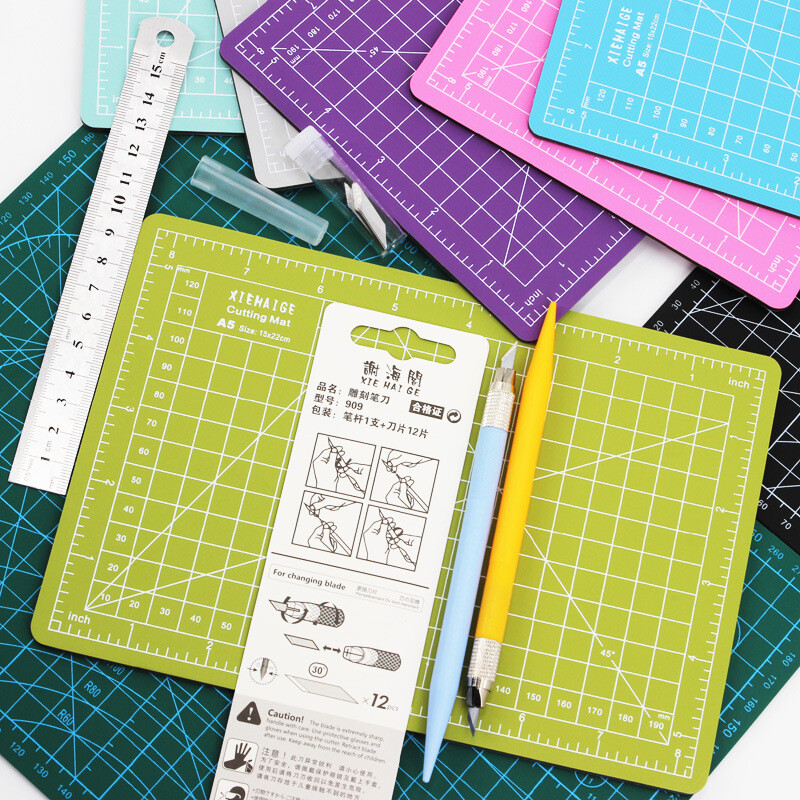 A5 griešanas paklājs Pašdziedinošs abpusējs, videi draudzīgs, izturīgs abpusējs galda paklājiņš, kas paredzēts šūšanai, stepēšanas mākslas projektiem