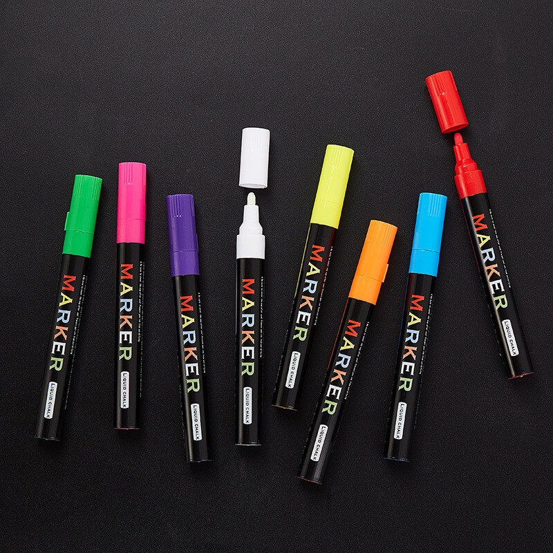 8 tk tolmuvaba vedel kriit fluorestseeruv tahvel elektrooniline reklaamvalgustahvel pliiats kustutatav tahvel vedel kriit