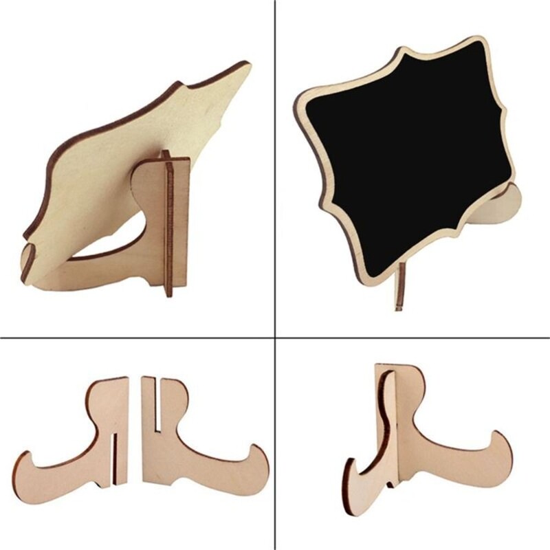 10 tk pitsikujuline teadetetahvel, mini molbertialus, puidust kirjutustahvel, must memo-rekvisiidid, laud, kohakaart sünnipäev