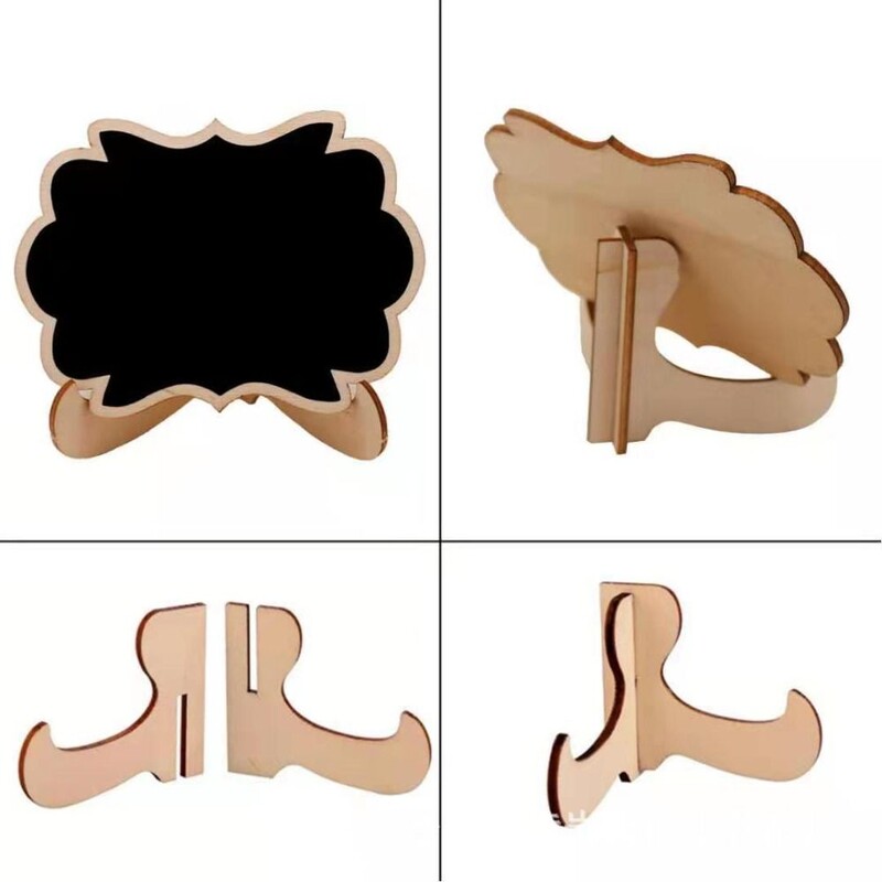 10 tk pitsikujuline teadetetahvel, mini molbertialus, puidust kirjutustahvel, must memo-rekvisiidid, laud, kohakaart sünnipäev